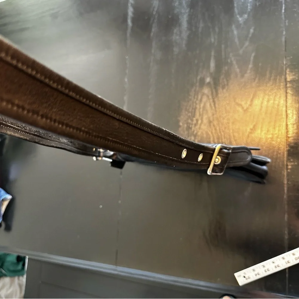 Vintage Y2K COACH Black Genuine Leather Satchel Bag Unisex Patrica Saddle - Picture 7 of 15